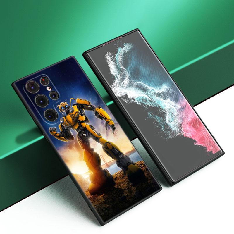 Transformers Bumblebee Černý Silikonový Kryt na Telefon Pro Samsung Galaxy S23 S21 S20 FE S24 S22 Ultra S10E S10 S9 S8 Plus