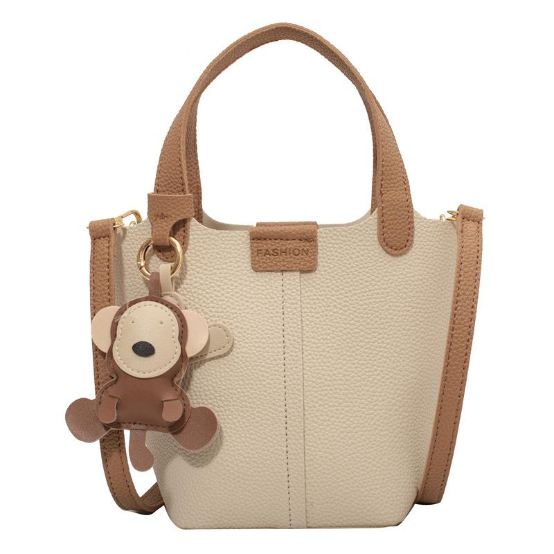 High-end Small Bag Women's New Fashion Versatile Vegetable Basket Portable Bucket Bag Textured Messenger Bag