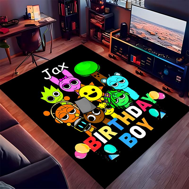 Custom personalization Sprunki themed Print Area Rug - Soft, Washable Non-Slip Indoor Mat,Living Room,Home&Office Decorative Rug