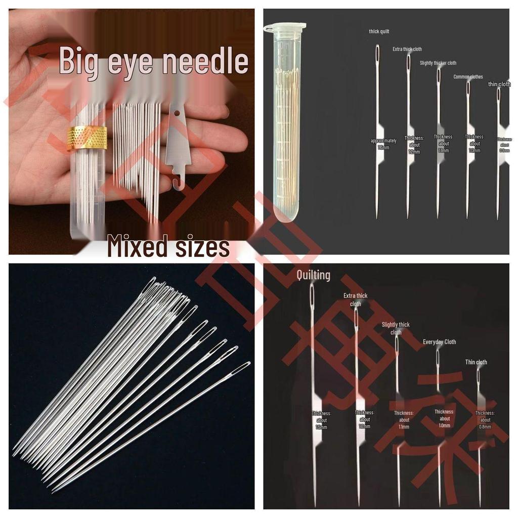 Large Eye Hand Sewing Needles for Quilting & Embroidery - Steel, Easy Threading, Ideal for Seniors