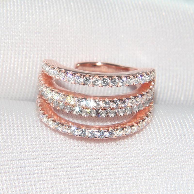 

Серьги с многослойной инкрустацией микроцирконами, двухслойные серьги для женщин, модные повседневные клипсы для ушей