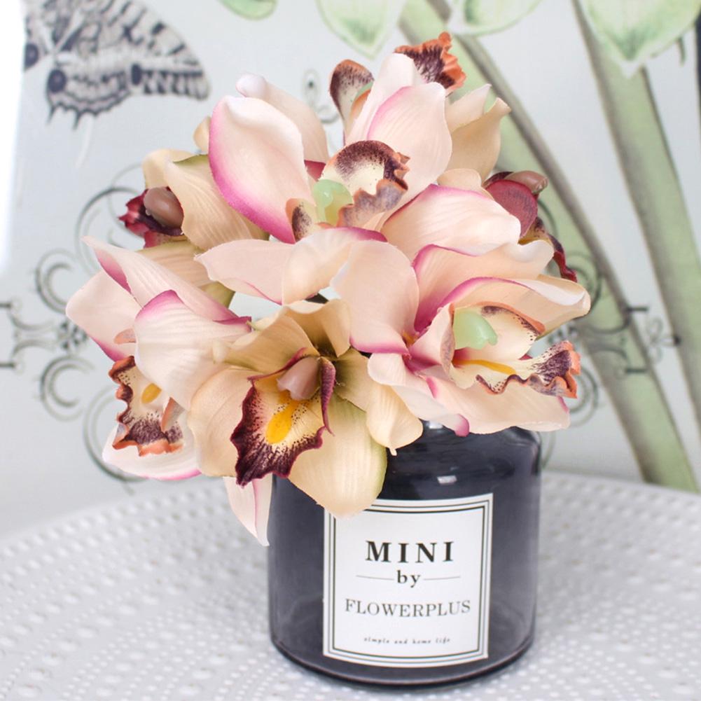 7-huvud Konstgjord Blomma Orkidé Hem Hotell Bröllop Brud Konstgjord Blomma