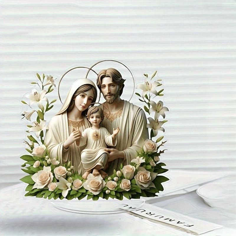 2D Flat Acrylic Holy Home Decoration, Indoor and Outdoor Decoration - No Battery/electricity Required, Free Day Decoration, Shop Decoration,