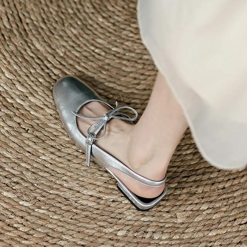 Fashion Bowknot Baotou Patent Leather Sandals Women New Summer French Retro Chunky Low Heel Sandales Femme Red Mary Jane Women's Shoes
