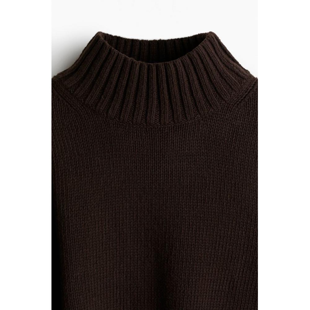H M Regular Fit Turtleneck Sweater Dark Brown