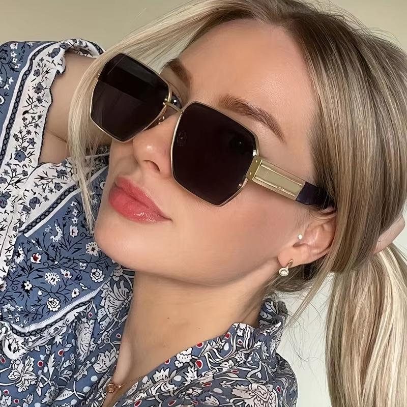 Non-polarized Fashion Irregular Retro Polygonal Men Sunglasses European and American Trendy Women's Sunglasses