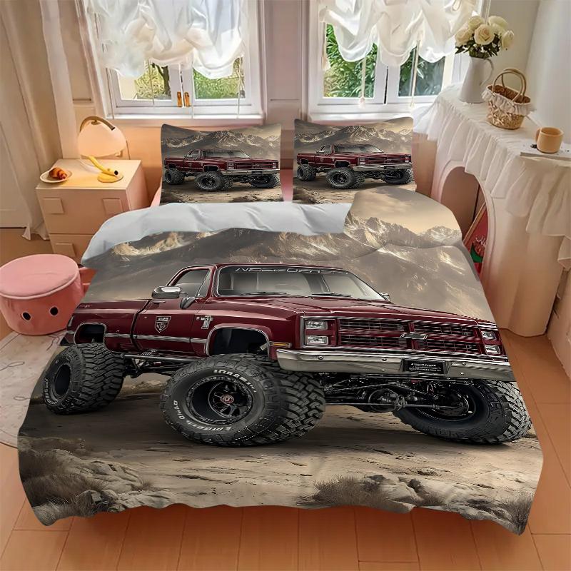 3Pcs Offroad Adventure Mountains Bedding Set Soft Fabric Duvet Cover Pillowcases Home Christmas Xmas Halloween Gift 1 Duvet Cover 2 Pillowcase G1149