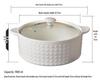 Embossed Ceramic Soup Pot with Lid, Bone China, 8-Inch Large Bowl for Home/Hotel Gift.