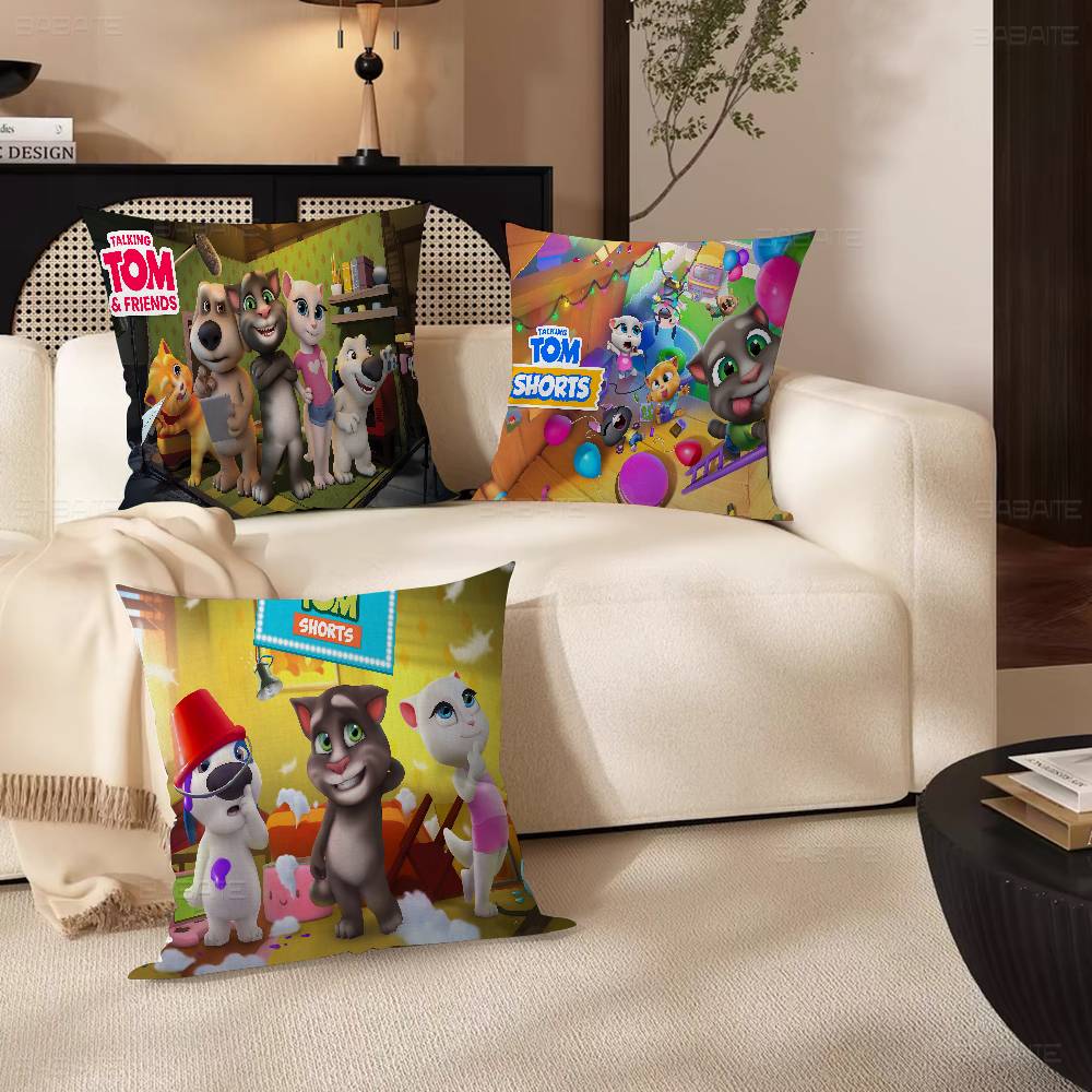 TTalking TTom And FFriends Pillow Cover for Bedroom Room and Living Room Sofa Decorative Cushion Cover