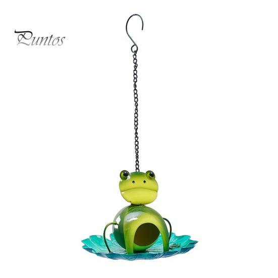 

Кормушка для птиц в виде лягушки со съемным лотосом-платформой, наружная подвесная металлическая кормушка для птиц, украшение для сада и двора Frog