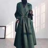 High Water Ripple Double-sided Wool Coat Women Long Bathrobe Style Autumn Winter Coat