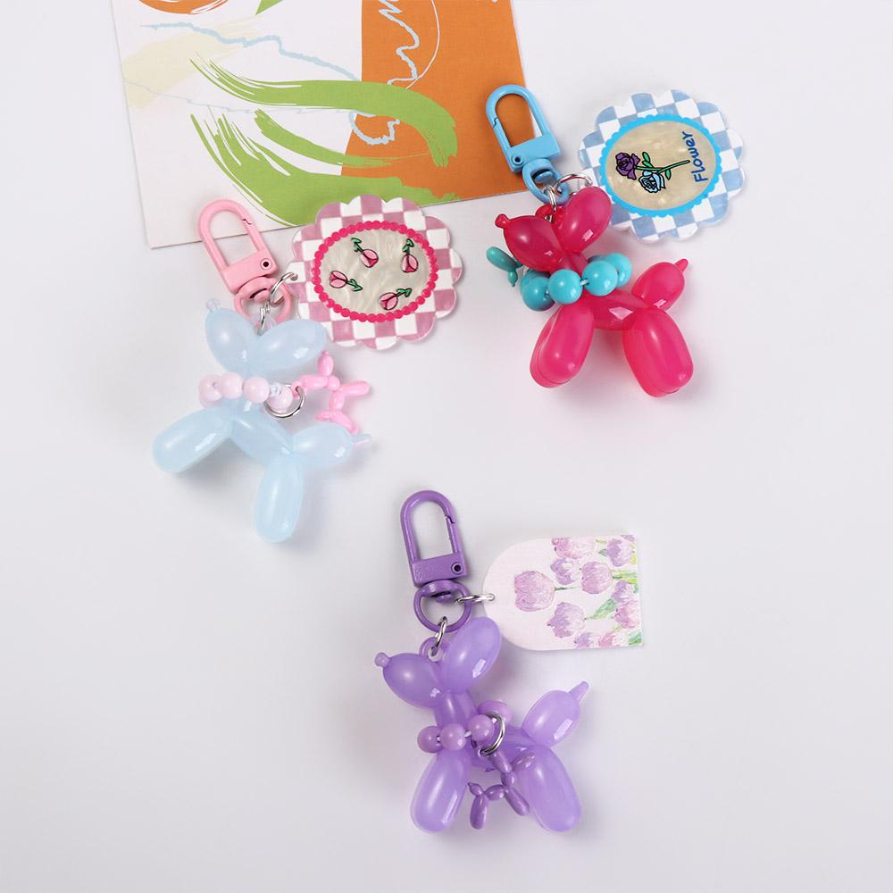 

Kawaii Тюльпан Подвеска Воздушный шар Желе Собака Брелок Модный Щенок Брелок Пара