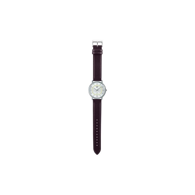 Casio Standard Series 50M Water Resistant Quartz Watch Leather Strap Men Watches Silver MTP-B120L-7A