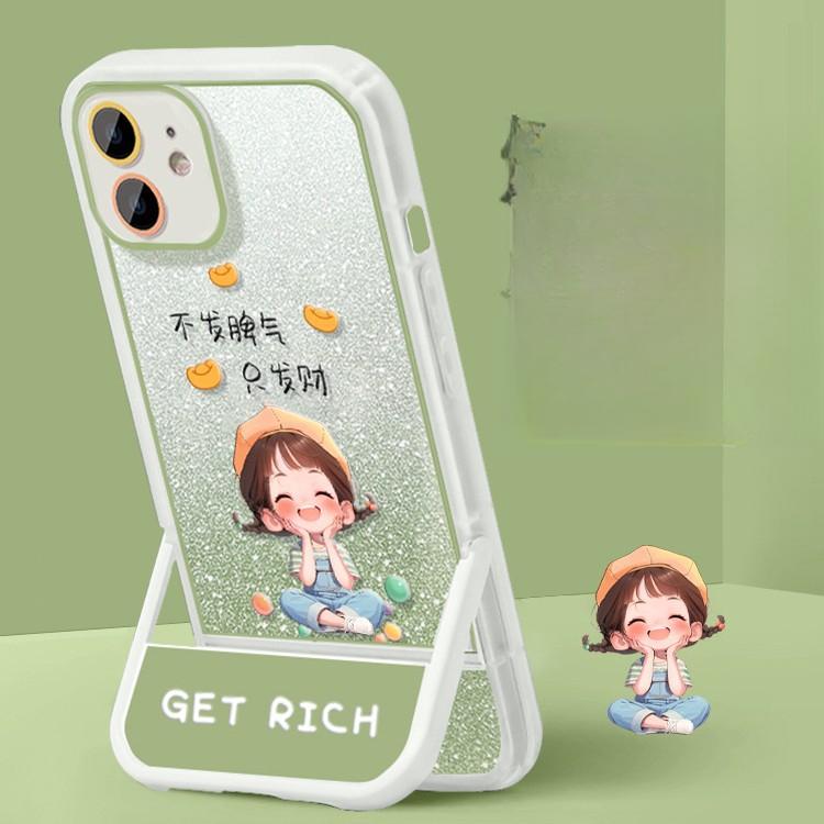 

Милая девушка подходит для 16promax iPhone чехол Iphone15 кронштейн 14 блестки порошок 13/12/11 силикон Redmi K50/K50 Pro