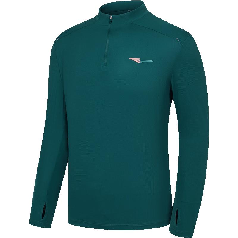 Erke Feihong Men s Half-Button Slim-Fit Quick-Dry Long-Sleeve T-Shirt 4XL