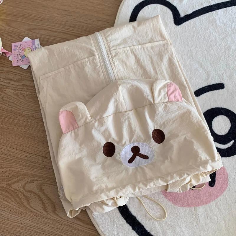 Bear Ear Hooded Summer Coats Long Sleeve Zipper Women Jackets Preppy Style Japanese Cartoon Thin Outerwear Y2k Kawaii Sweet