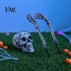 Easy Setup Ground Plugs Stakes Halloween Skull Garden Stakes, Skeleton Arms Prop with Spikes, Haunted House Party Supplies Realistic Outdoor Decor for
