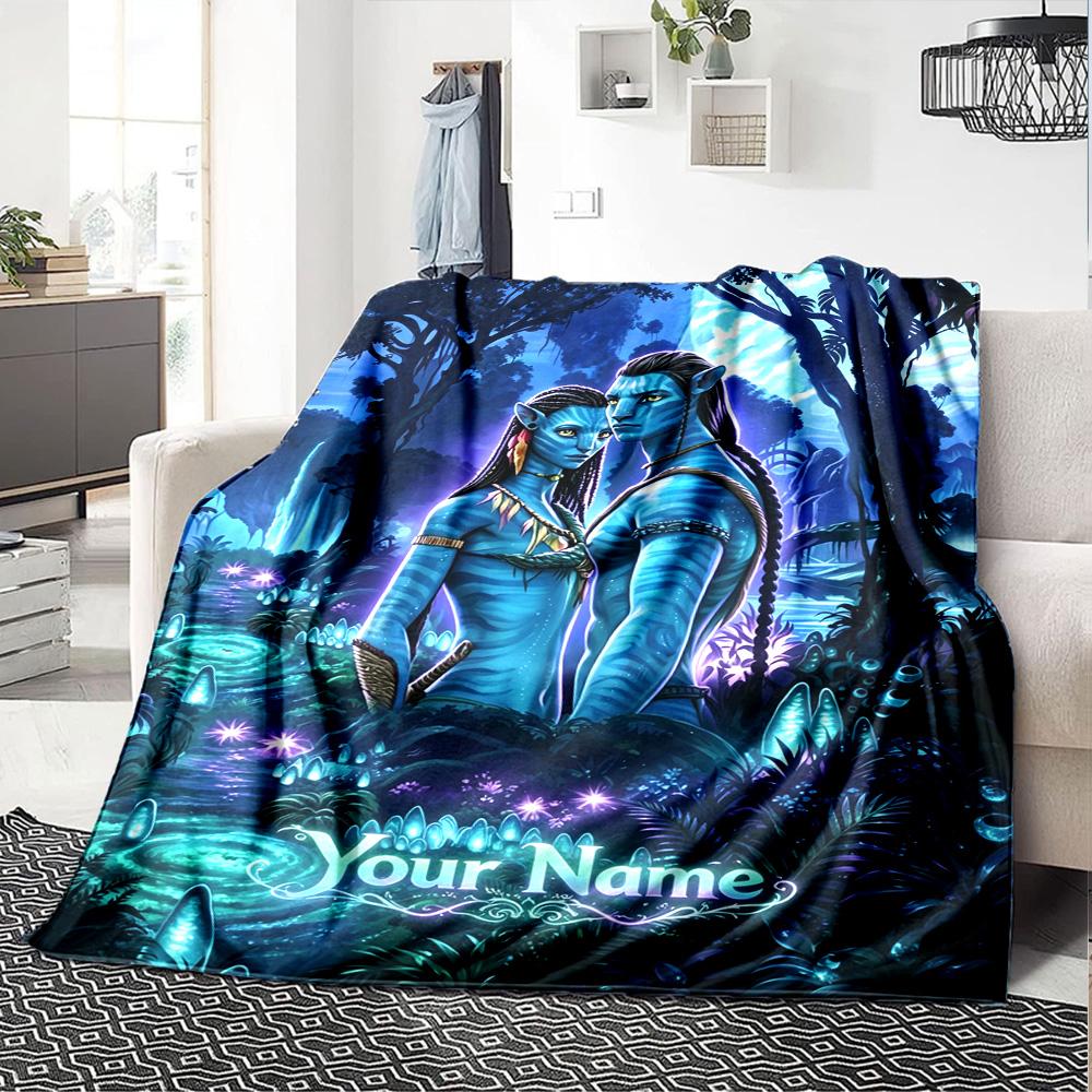 Name Custom Avatar Print Flannel Blanket High Quality Warm Comfortable Cover for All Seasons Perfect for Gifts Home Decor