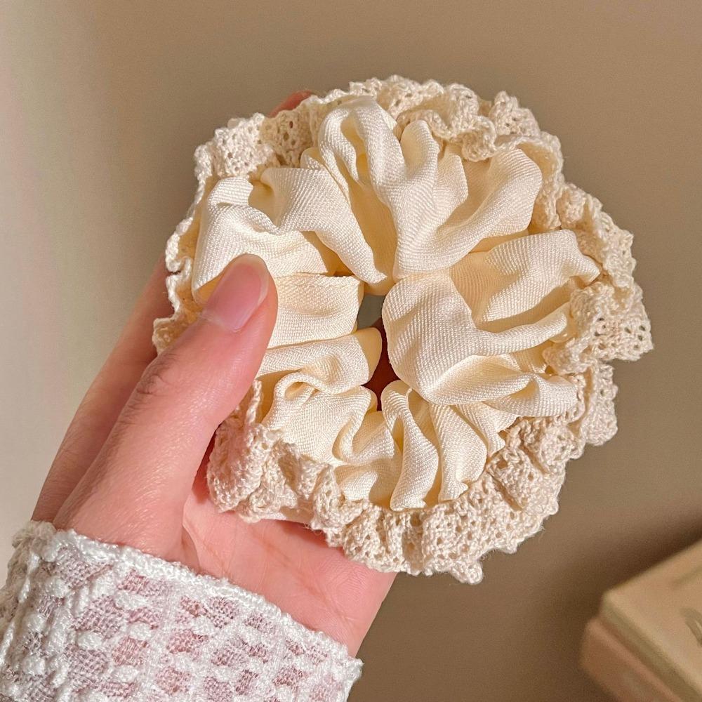 3pcs Lace Intestine Hair Loop Girlish Feeling Tied Hair Headband High Elasticity Non Damaging Rubber Band Cute Hair Accessories