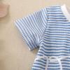 Unisex Baby & Toddler Waffle Stripe Embroidered T-Shirt + Shorts Set 