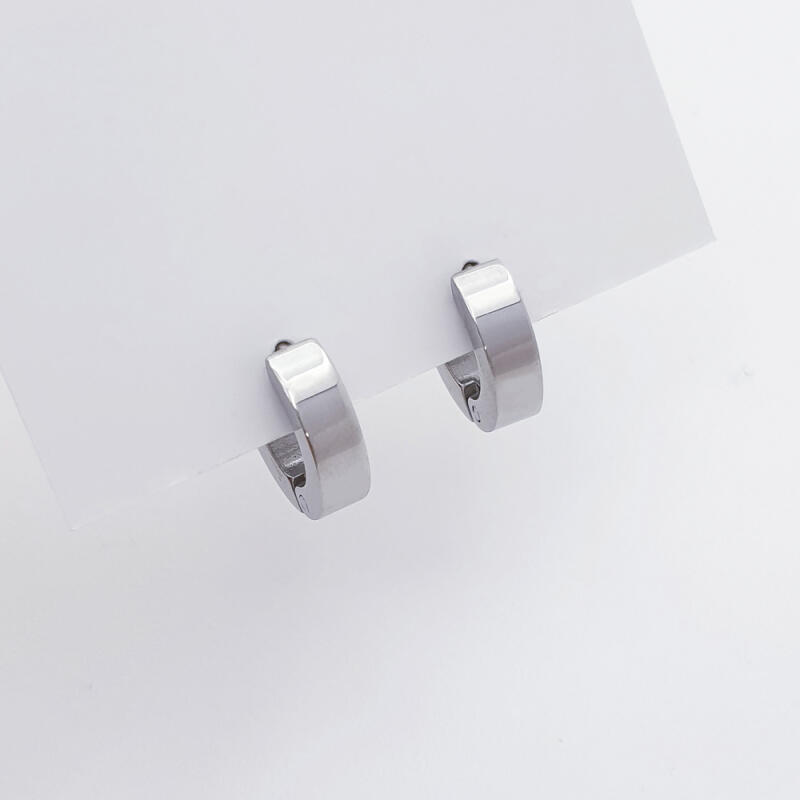 Einfache dicke Ein-Klick-Ring-Chirurgie-Ohrringe (1 Paar)