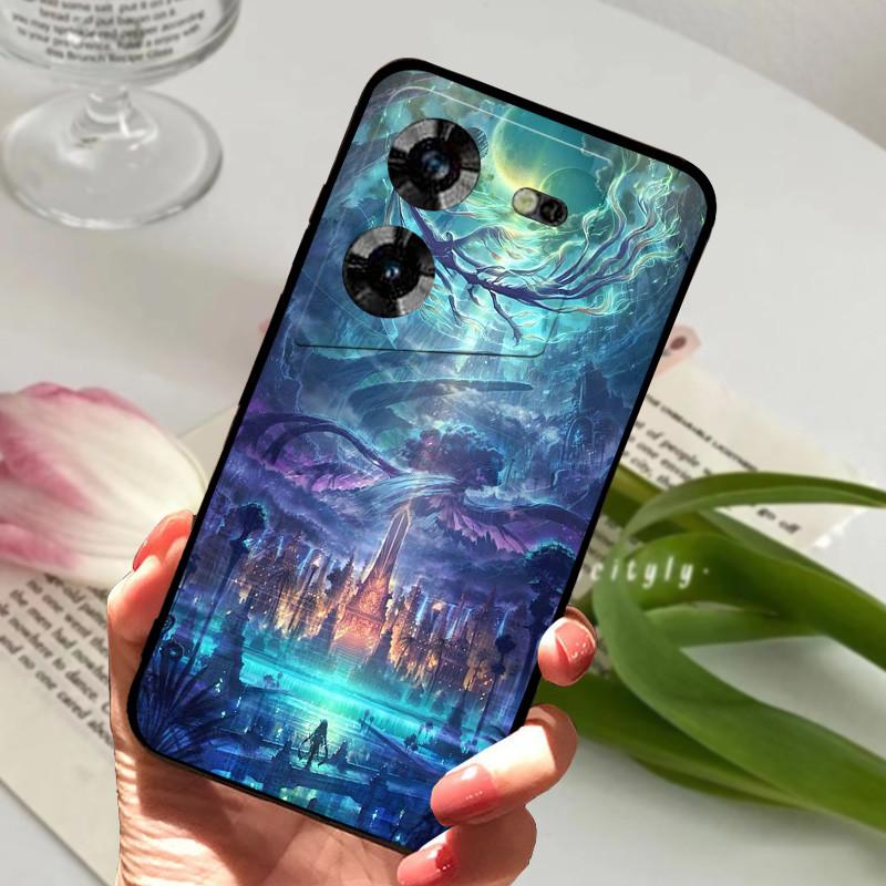 Para Capa Tecno Pova 5 À Prova de Choque Silicone TPU Macio Capa de Telefone Para Tecno Pova 5 Pova5 Funda Nova Capa Cartoon Protetora Coque