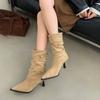 Fashionable Sexy and Casual Mid Top Women's Boots Winter New Pointed Thin Heel Comfortable Banquet High-heeled Boots