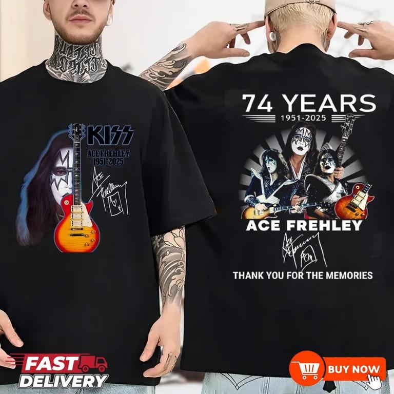 Ace Frehley Legendary 1951-2025 Memories Signature TShirt - Multicolors, S-5XL Unisex T-Shirt XXL