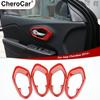 4pcs Red Door Handle Bowl Frame Trim Cover for Jeep Cherokee 14+ Accessories