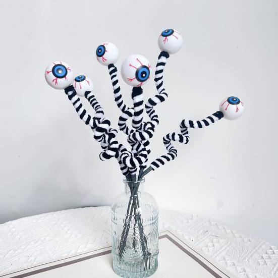 Halloween Eyeball Picks 15 Inch Fake Eyeball Floral Picks Realistic Scary Black And White