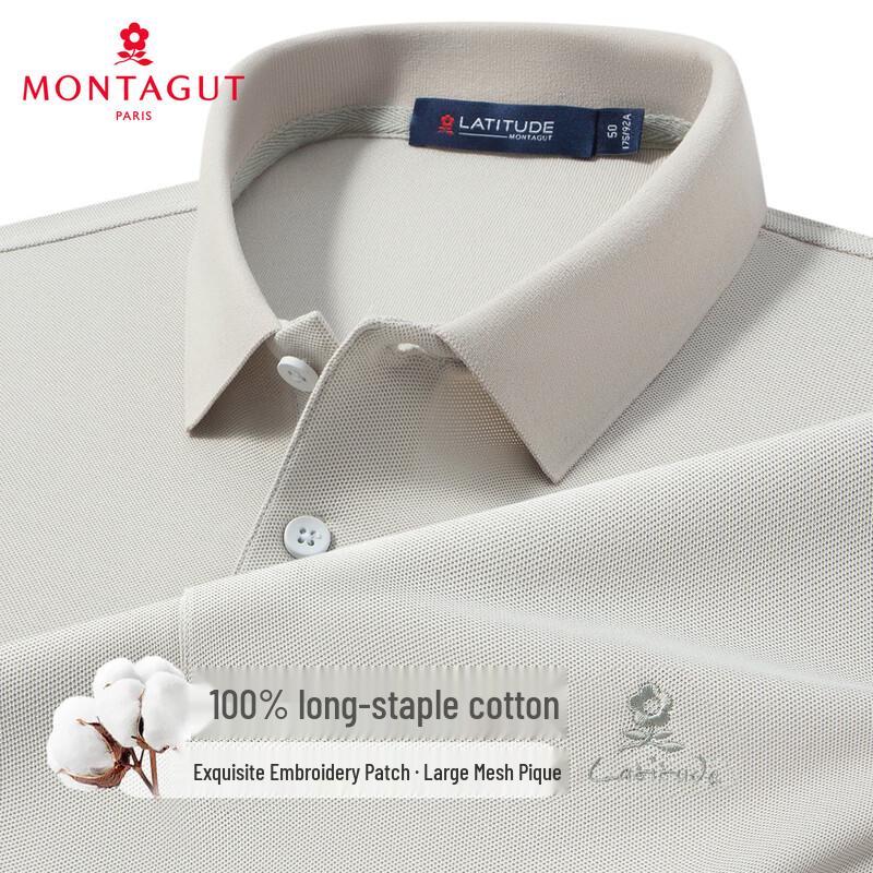 Polo da uomo MONTAGUT in piqué a nido d'ape 100% cotone a fibra lunga