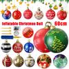 Big Sale 60cm Inflatable Christmas Ball With Light PVC Inflatable Balls Christmas Decorations Santa Claus Giant Balls Xmas Decor