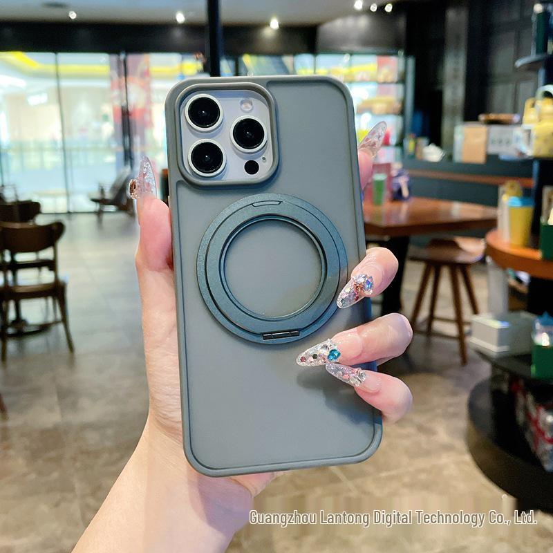 Kompatible Hülle für Apple 15 Pro Max, 360° drehbarer Ständer, iPhone 17 Mattes Finish, Magnetische Saugfunktion für iPhone 13