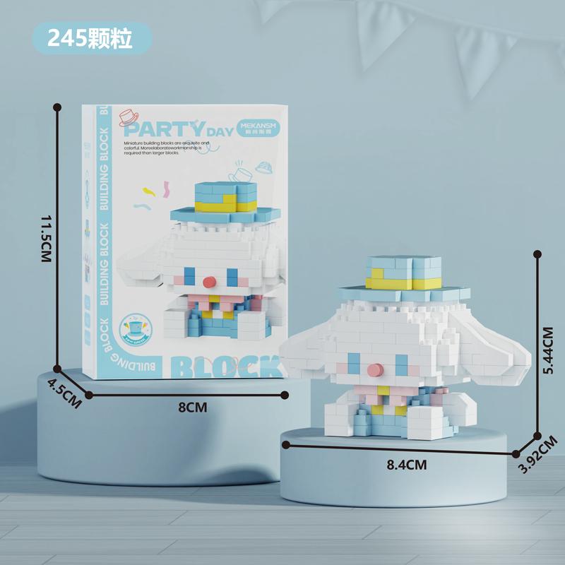 MINISO Sanrio Παιχνίδια Τουβλάκια Δόμησης Μικρο Διαμαντένια Τουβλάκια Disney Hello Kitty Kuromi Πάντα Μπλοκ Montessori Για Παιδιά Δώρα