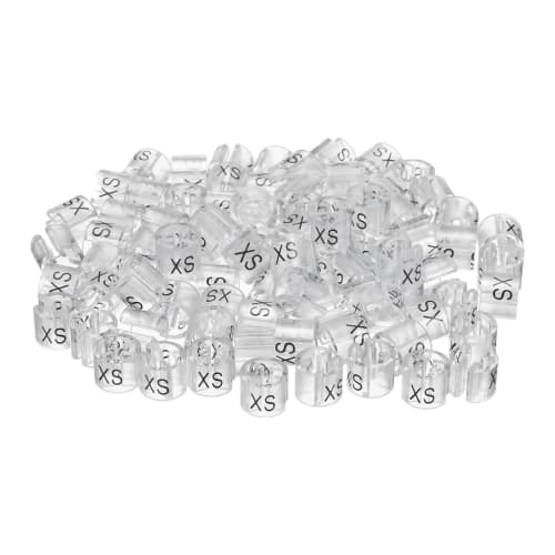 uxcell XS Size Tags, 160 Pieces, 3.5mm Rod Clothes Hanger Markers, Compatible with Hanger Clips, Color-Coded Labels for Clothes Hangers, Clear