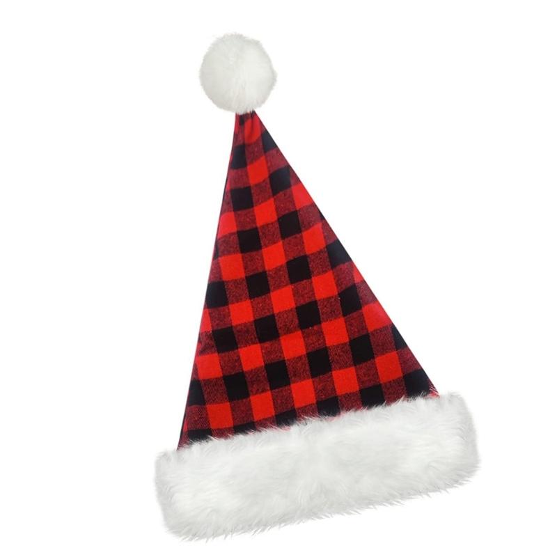 Soft Plush Christmas Santa Caps Double Layer Thick Warm Santa Hat Formal Event Hat Festival Street Wear Hat for Holidays