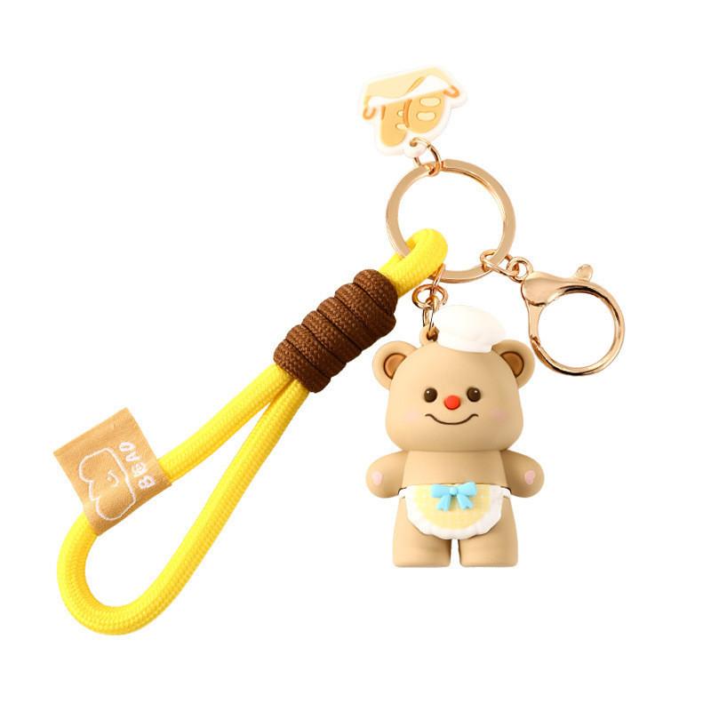 Cute Car Keychain Soft Bread House Series Creative Cartoon Silicone Key Accessory