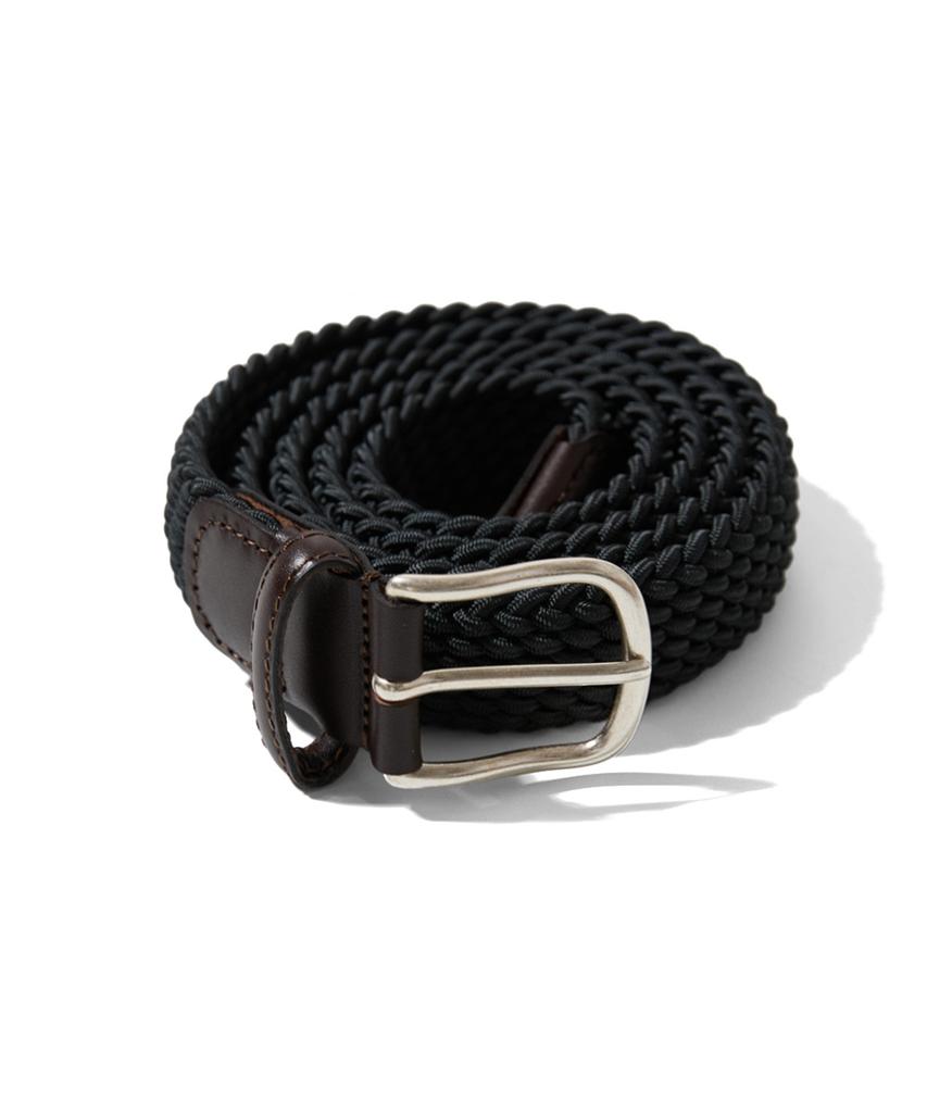 Holliseon Peninsula Elastic Braided Leather Belt Charcoal