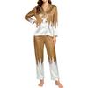 Women's Christmas Print Long Sleeve Pajama Set for Holiday and Sleepwear Gift