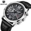 Benyar Men's Fashion Sport Chronograph Leather Quartz Watch - Model 5171