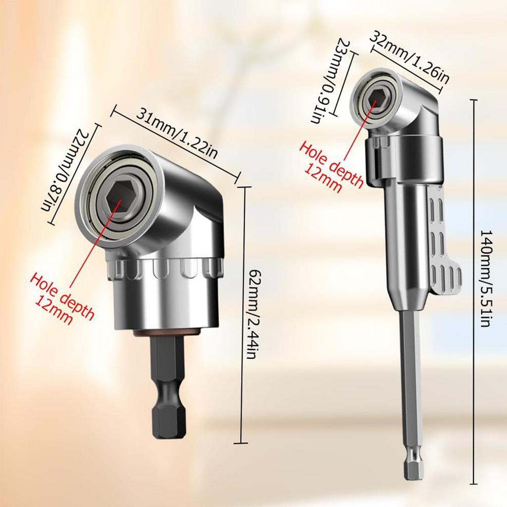 Right Angle Drill Adapter 105 Degree Socket Extension Attachment 1/4 Inch Screwdriver Bits For WarehouseGarageConstruction