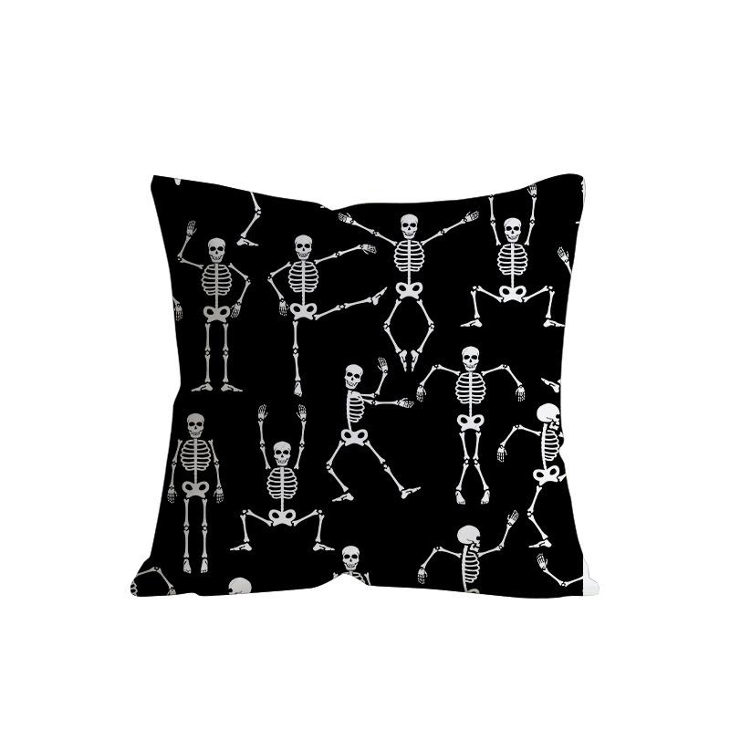 Retro Halloween Pillowcase Funny Skeleton Sofa Pillow Home Living Room Cushion Pillow Pillow