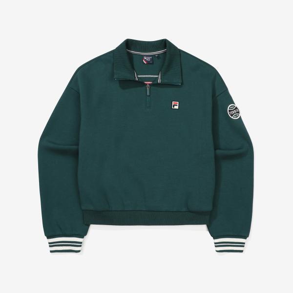 

Fila F Box Cotton Blend halF Zip Sweatshirt DARKGREEN/090