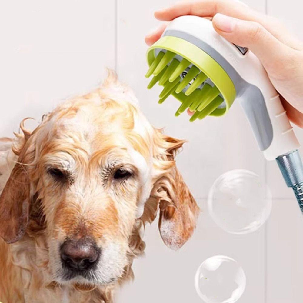 

Specific Dog Bath Massage Showerhead Silicone Pet Washing Sprayer Cat Bath Cleaning зелений