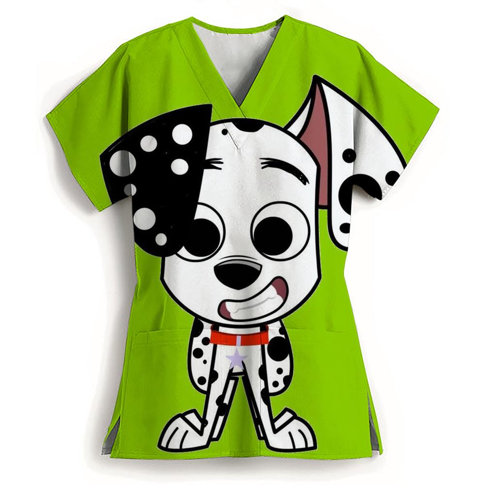 Pharmacist Dentist Veterinary Nurse Tops Disney 101 Dalmatians Beauty Scrub Clothes Spa Nurse Pure Medical Lab Medical Uniform