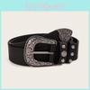 Retro Art Deco Womens Faux Leather Belt With Metal Buckle For Summer