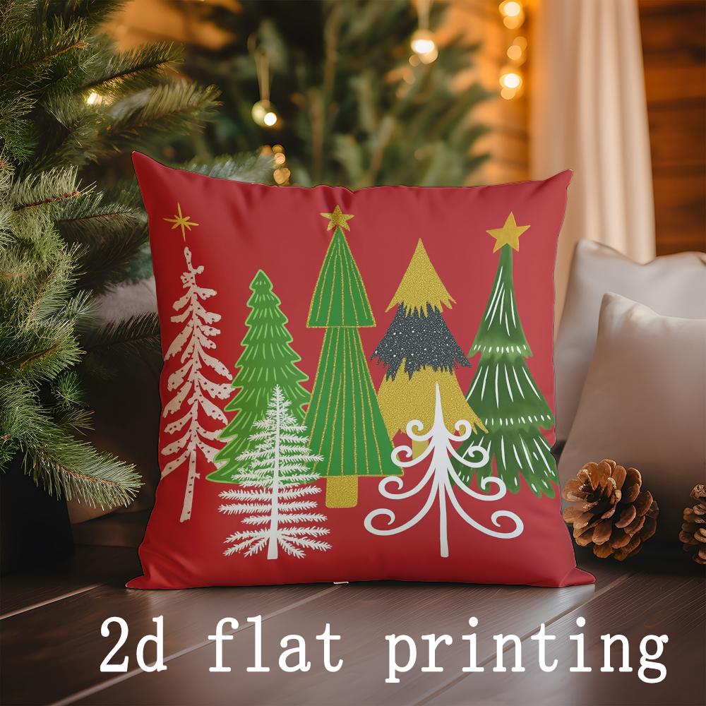 Home Decor Christmas Themed Decorative Pillow Covers Pattern Cushion Cover Suitable for Sofa Bedroom Car Pillow Cover