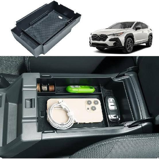 2 Layer-2024 2025 2026 Crosstrek Center Console Organizer For Subaru Crosstrek (Base/Premium/Sport/Limited/Wildernes),Durable ABS 2025