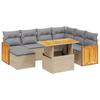 Vidaxl 8-Cz. Garden Furniture Set With Cushions, Beige, Poly Rattan