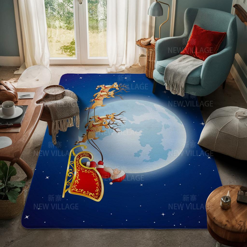 House Entrance Carpet Home Door Mat Living Room Bath Foot Bathroom Non-slip Water Absorption Rugs Bath Merry Christmas Winter